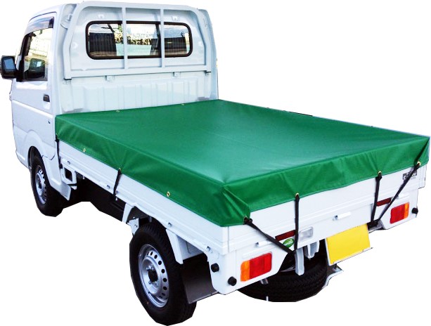 日本製　軽トラック用ターポリントラックシート　グリーン